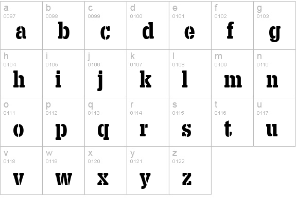 X.Template lowercase a-z preview