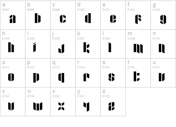 Xacto Blade lowercase a-z preview