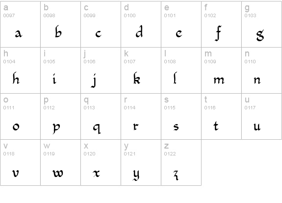Xaltid Bold lowercase a-z preview