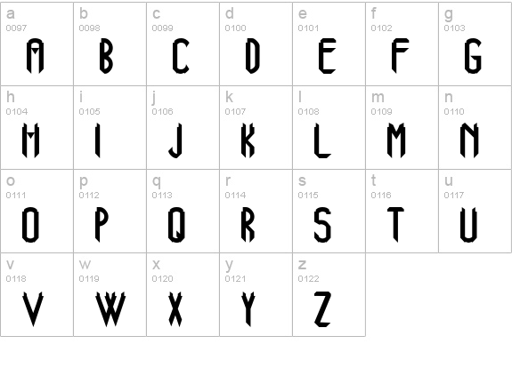 Xanadu lowercase a-z preview