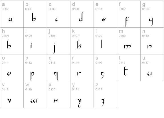 Xaphan lowercase a-z preview