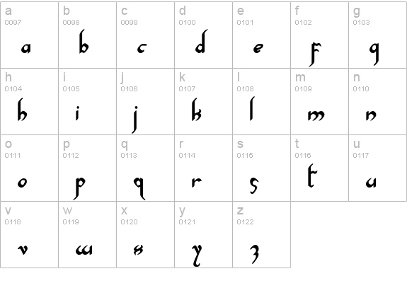 Xaphan Bold lowercase a-z preview
