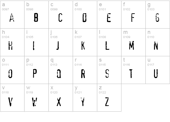 XBAND Rough lowercase a-z preview