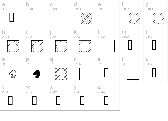 XChessNut lowercase a-z preview