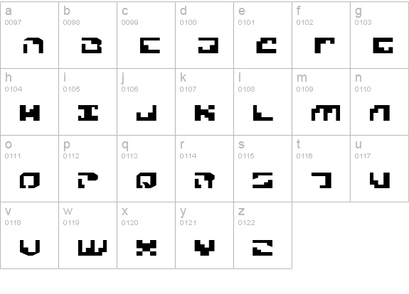 Xenophobia Expanded lowercase a-z preview