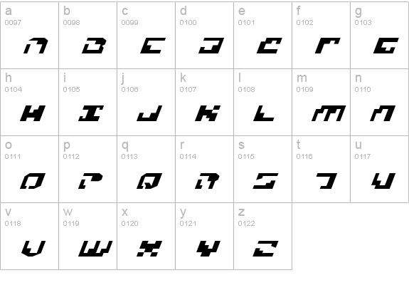 Xenophobia ExpItal lowercase a-z preview