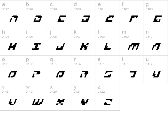 Xenophobia Italic lowercase a-z preview