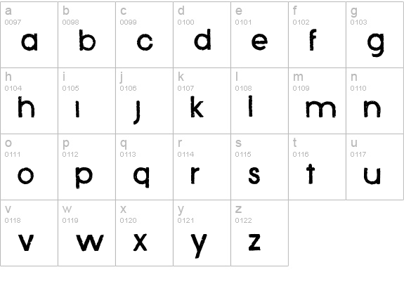 Xenophone lowercase a-z preview
