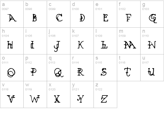Xenowort lowercase a-z preview