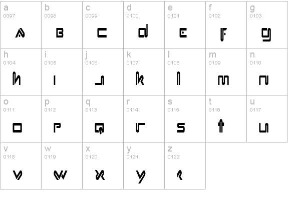 Xephyr Condensed lowercase a-z preview