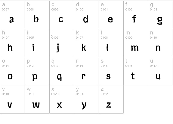 Xerxes lowercase a-z preview