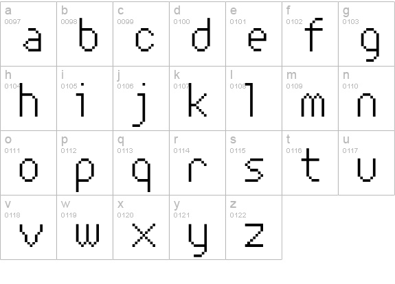 XERXES-ELEVEN lowercase a-z preview