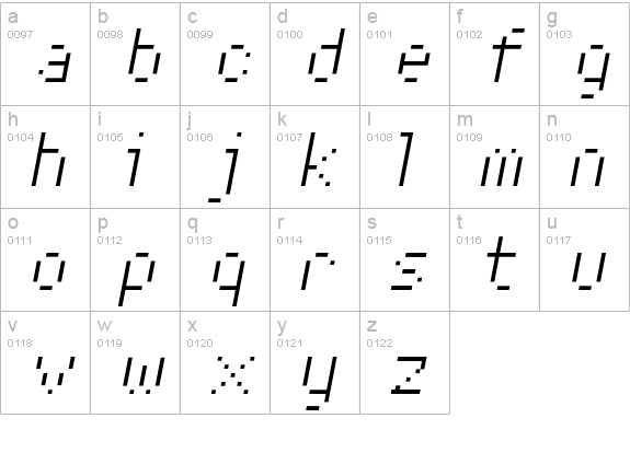 XERXES-ELEVENALTOBLIQUE lowercase a-z preview