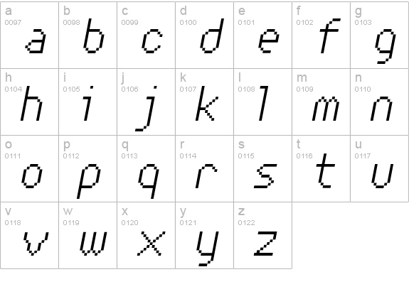 XERXES-ELEVENOBLIQUE lowercase a-z preview