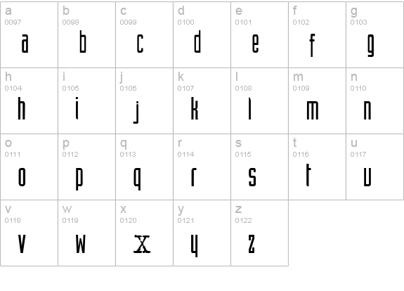 XFiles lowercase a-z preview