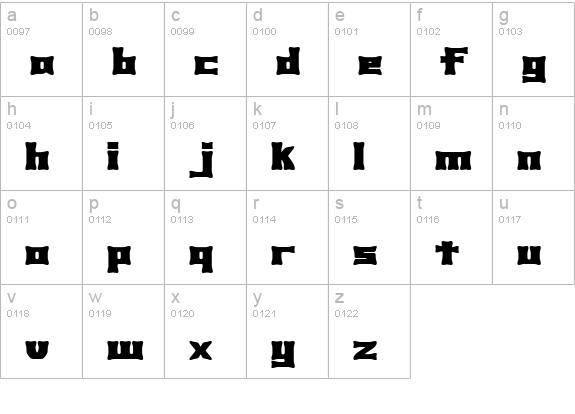 Xhume (BRK) lowercase a-z preview