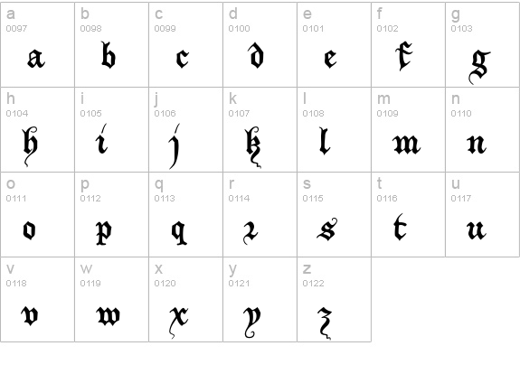 XiBeronne lowercase a-z preview
