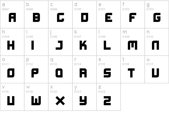 Xifiction lowercase a-z preview