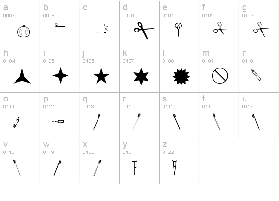 XIngDingLeftover lowercase a-z preview