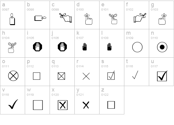 XIngyDingTwo lowercase a-z preview