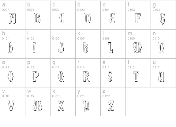 Xiphos 3D lowercase a-z preview