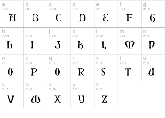 Xiphos Expanded Light lowercase a-z preview