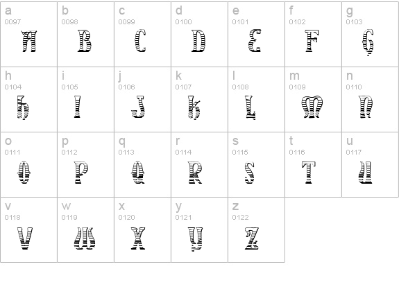Xiphos Gradient Castle lowercase a-z preview