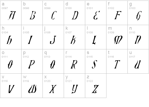Xiphos Light Italic lowercase a-z preview