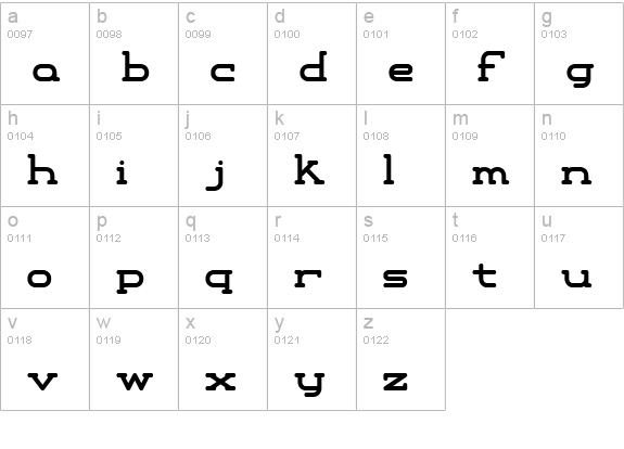 Xipital -BRK- lowercase a-z preview