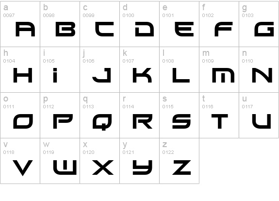Xirod lowercase a-z preview