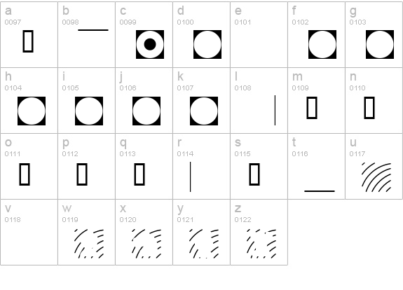 XKiddyChessFont lowercase a-z preview