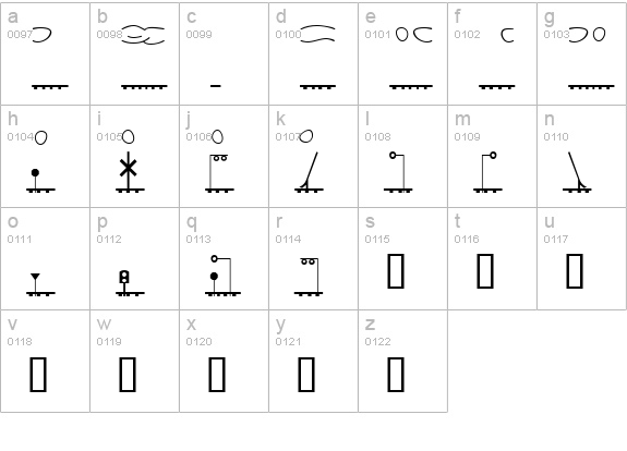 XLaserTrain Bold lowercase a-z preview