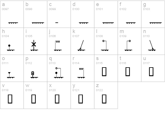 XLaserTrain Plain lowercase a-z preview