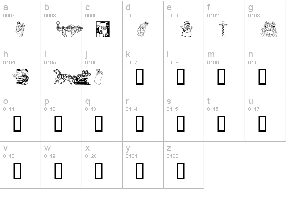 Xmas Clipart 2 lowercase a-z preview