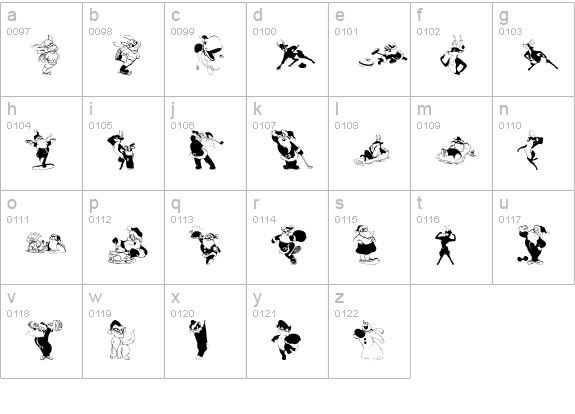 XmasOne lowercase a-z preview