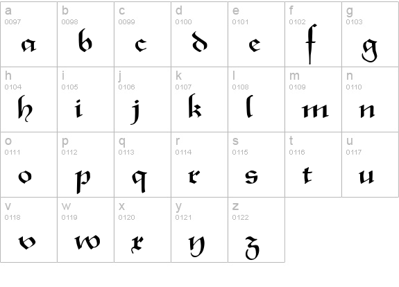 XmasTerpiece lowercase a-z preview