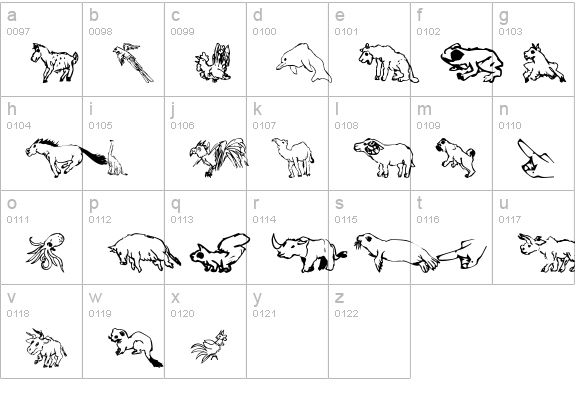 XMattsAnimalsOne lowercase a-z preview