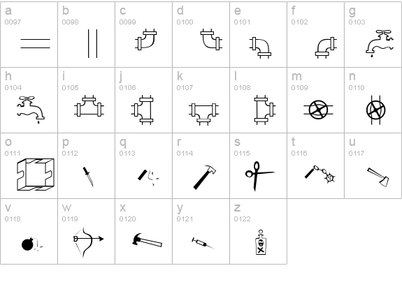 XMMDrawings lowercase a-z preview