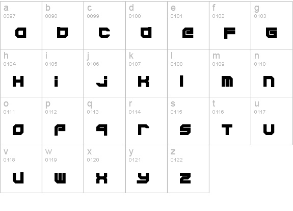 Xodohtro-Nu Regular lowercase a-z preview