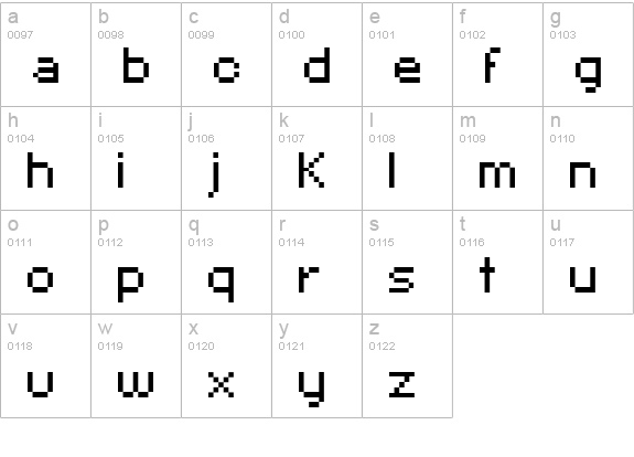 xpaider pixel explosion 02 lowercase a-z preview