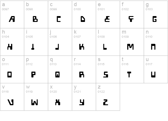 XPED lowercase a-z preview