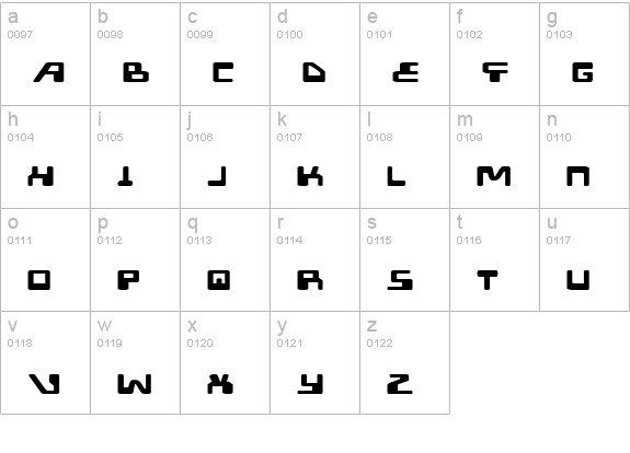 XPED Expanded lowercase a-z preview