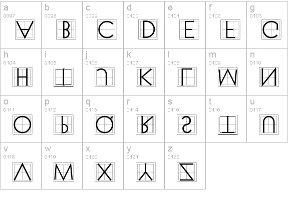 XperimentypoThree Squares lowercase a-z preview