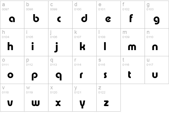 XpressiveHeavy Regular lowercase a-z preview