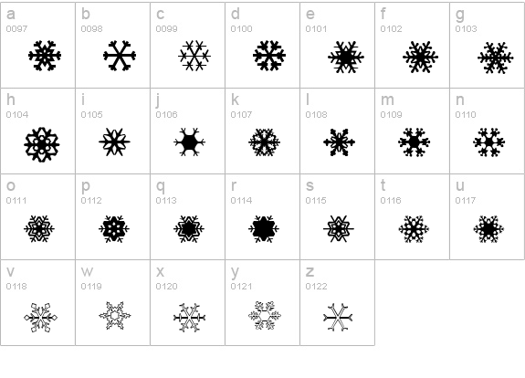 XSchneeFlakenTwo lowercase a-z preview
