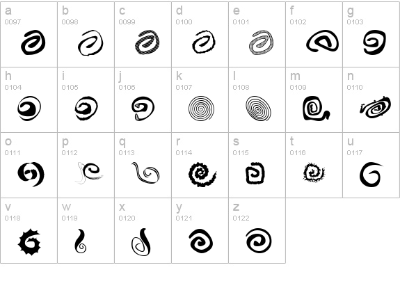 xspiralmental lowercase a-z preview
