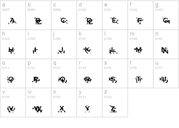 XXon XXoff lowercase a-z preview