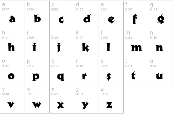 Xylo Plain lowercase a-z preview