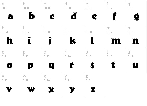 Xylo Std lowercase a-z preview