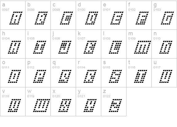 Y-Grid Italic lowercase a-z preview
